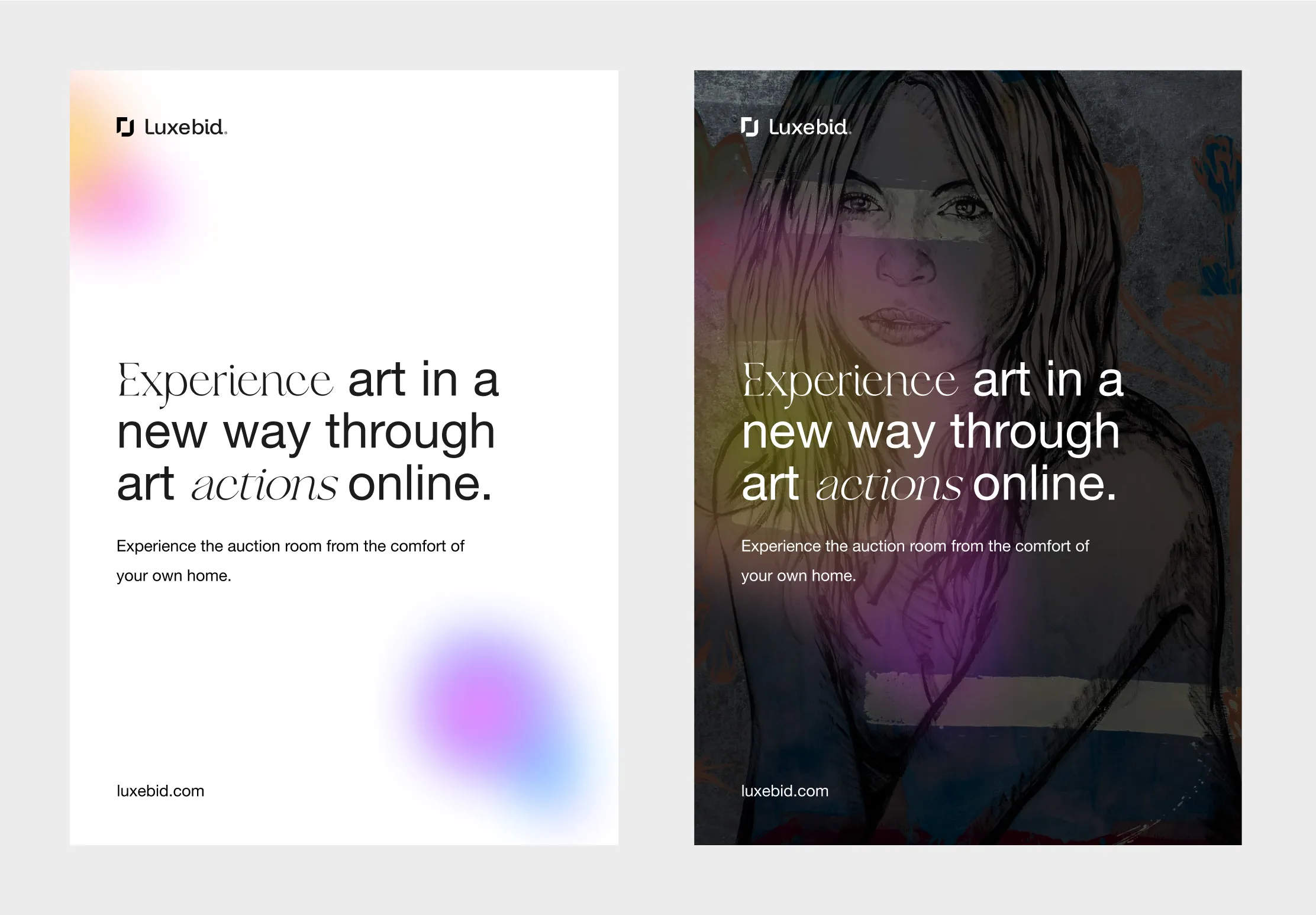 Light and dark Luxebid posters
