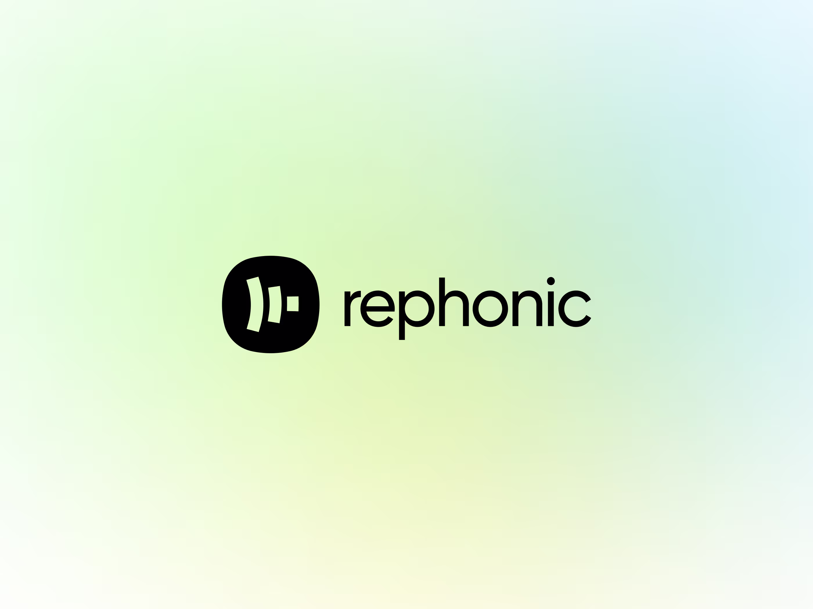 Rephonic logo on a soft green gradient